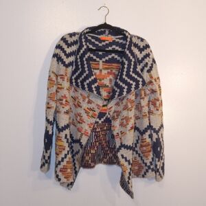 Lulumari Multicolor Chevron Open Cardigan